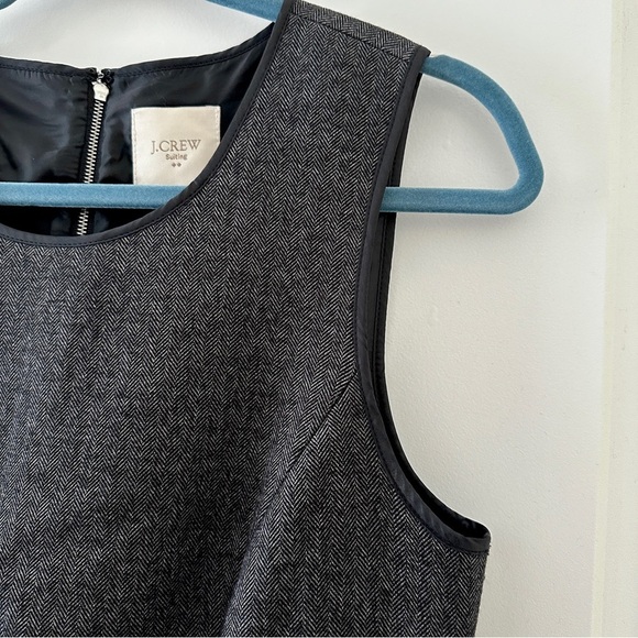 J Crew Suiting Gray Herringbone Sleeveless Sheath Dress Women’s Size 6 Career - Picture 6 of 17